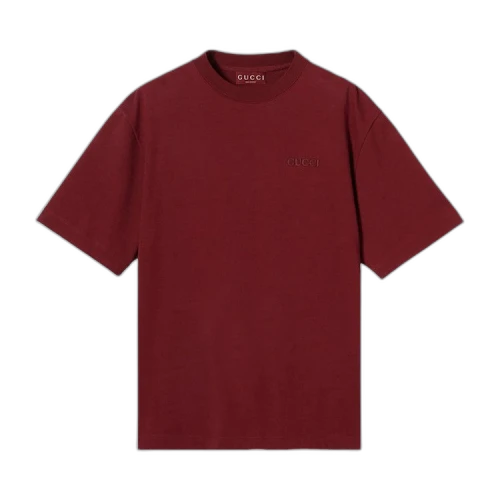 Gucci Embroidered Jersey T-Shirt 'Rosso Ancora'