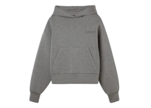 Gucci Viscose Jersey Hooded Sweatshirt Gray