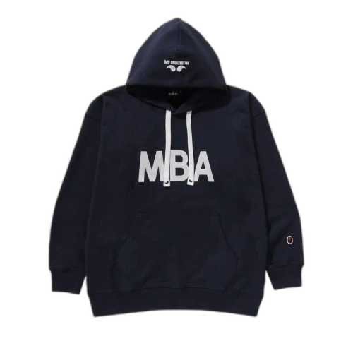 BAPE Logo Pullover Hoodie 'Navy'