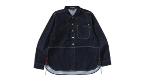 BAPE Denim Pocket L/S Shirt Navy