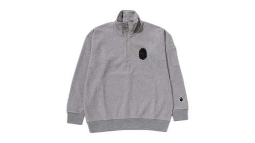 BAPE Half Zip Pull Over I Sweatshirt Gray