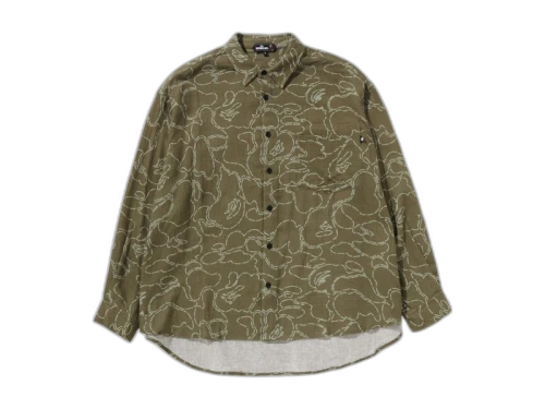 BAPE Printed Casual Shirt Beige