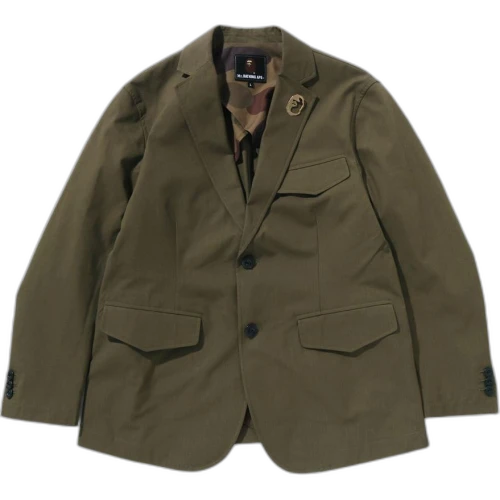 BAPE Light Metal Button Blazer Jacket Olive