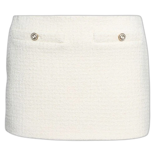 Gucci Damier Boucle Tweed Mini Skirt 'Ivory'