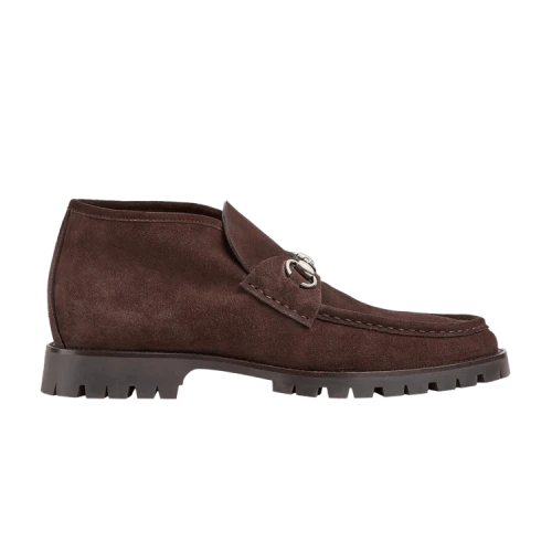 Gucci Ankle Boot Horsebit 'Dark Brown Suede'