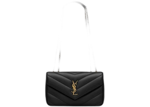 Saint Laurent Loulou Small In Pelle Di Agnello Trapuntata Gold-tone Black