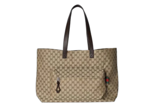 Gucci Large GG Tote Bag Beige/Ebony