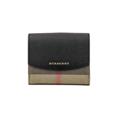 Burberry House Check Grainy Derby Luna Small Wallet Black / Beige