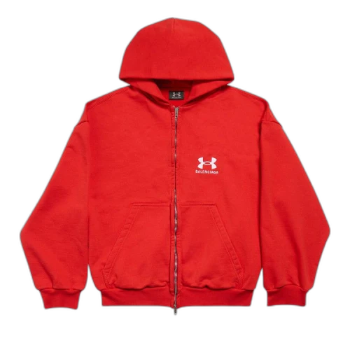 Balenciaga x Under Armour Zip Up Hoodie 'Red/White'