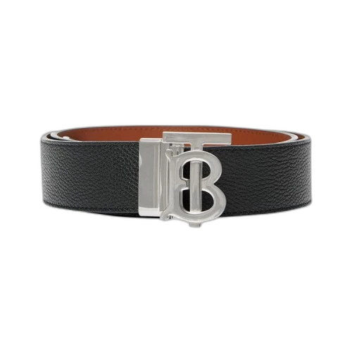 Burberry TB Logo Leather Belt 'Black/Tan'