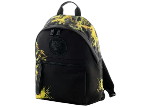 Plein Sport Zaino Boston Nylon Nero Uomo Backpack Black/Yellow