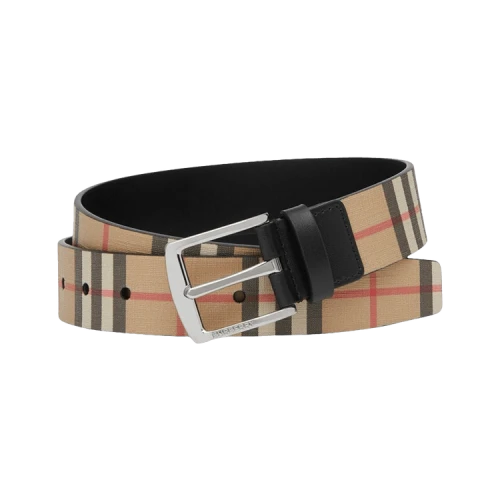 Burberry Vintage Check And Leather Belt Archive Beige/Black