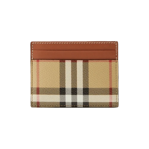 Burberry Check Print Card Holder Archive Beige
