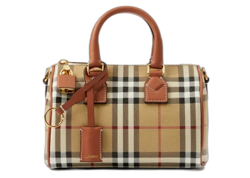 Burberry Mini Check Bowling Bag Vntg Chk/Briar Brown