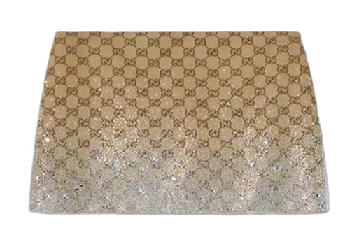 Gucci Crystals Embroidered GG Canvas Mini Skirt Camel/Brown