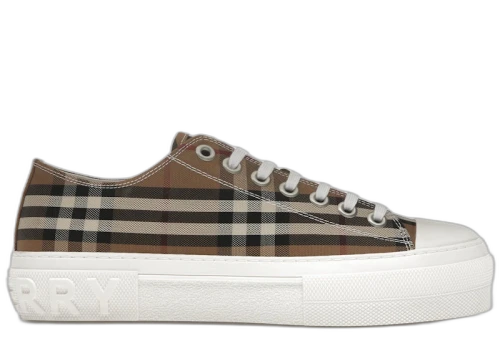 Gucci Burberry Vintage Check Cotton Sneakers Birch Brown