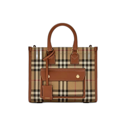 Burberry Mini Freya Tote Vintage Check/Briar Brown