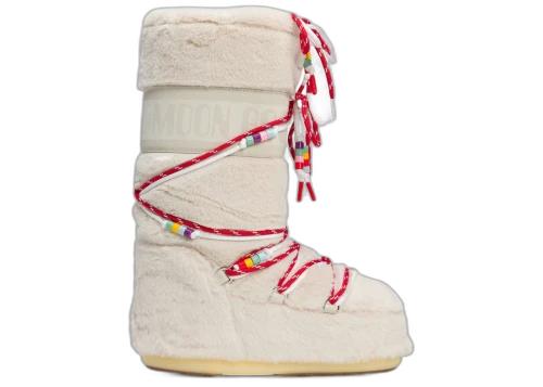 Moon Boot Icon Faux-Fur White Beads (Women's)