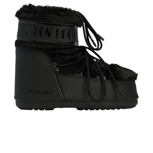 Moon Boot Icon Faux-Fur Low Boot Black