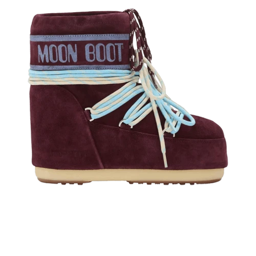 Moon Boot Icon Suede Low Boot Burgundy