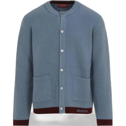 Gucci Intarsia Wool Cardigan 'Periwinkle'