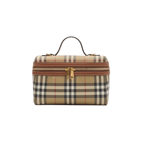 Burberry Vanity Case Vintage Check Briar Brown