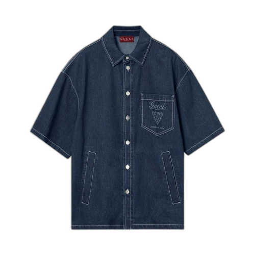 Gucci Lasered Denim Shirt 'Midnight Blue'