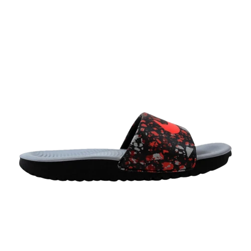 Nike Kawa Slide Print GS 'Black Bright Crimson'