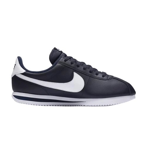 Nike Cortez Basic Leather Obsidian/White-Metallic Silver
