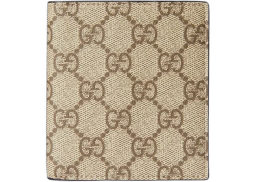 Gucci GG Emblem Bi-fold Wallet Beige