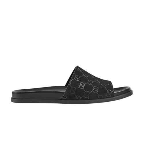 Gucci Slide Sandal 'Engraved GG Monogram - Black'