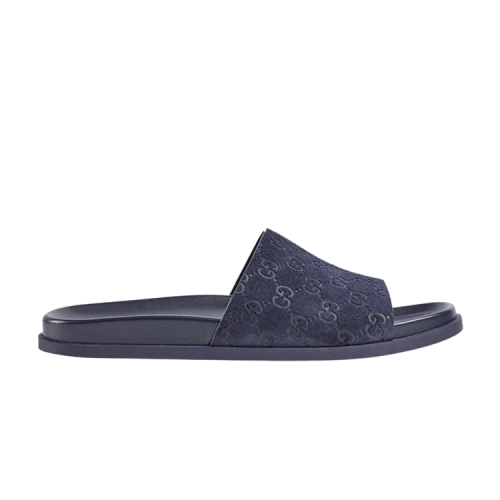 Gucci Slide Sandal 'Engraved GG Monogram - Navy'