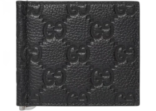 Gucci GG Imprint Money Clip Wallet Black