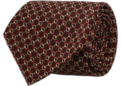 Gucci Horsebit Silk Jacquard Tie Amaranth Multi