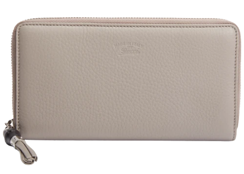 Gucci Zip Around Wallet Bamboo Tassel Grey