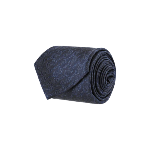 Gucci Silk Jacquard Tie Navy Blue