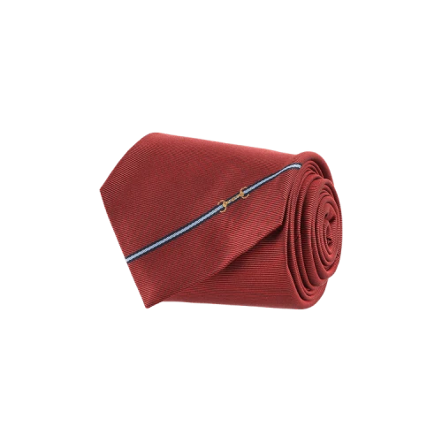 Gucci Horsebit Silk Jacquard Tie Red