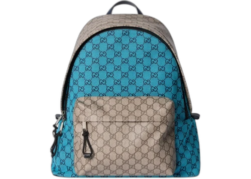 Gucci Match Medium GG Backpack Beige/Blue