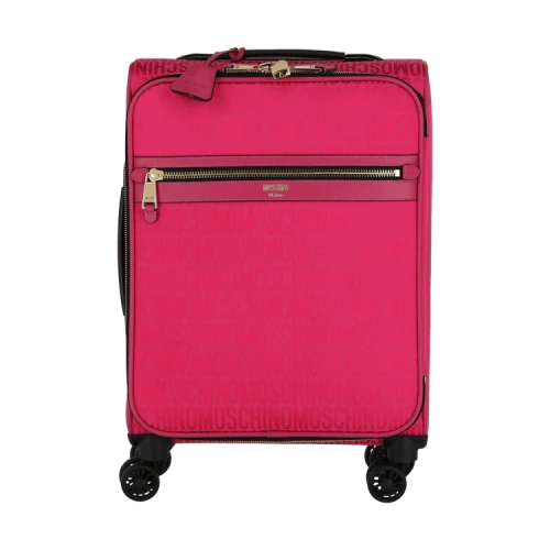 Moschino All-Over Logo Trolley Case Fuchsia