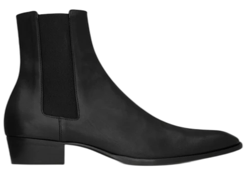 Saint Laurent Stanton Chelsea Boots Black Grained Leather