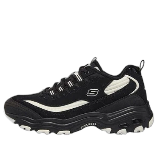 Skechers D'Lites Zip Along Shoes 'Black White'