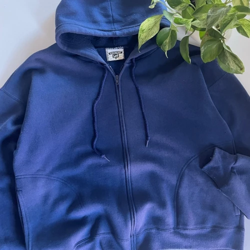 90s Lee Heavyweight Zip-Up Hoodie Blue
