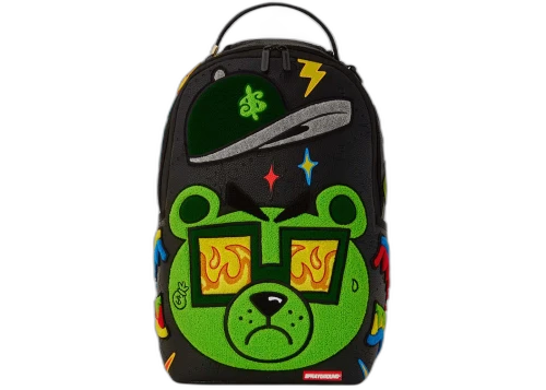 Sprayground Colorful Money Bear Cheneille DLXSV Backpack Black/Green