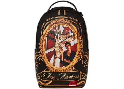 Sprayground Scarface Stairs Tony Montana Backpack Black/Gold