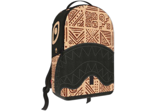 Sprayground Ai Raffia Palm Shark DLX Backpack Black/Multicolor