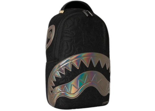Sprayground Black Quilted Irridescent DLXs Backpack Black/Grey