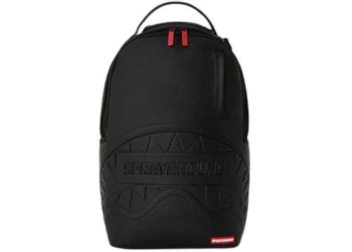 Sprayground Shark Smash Logo Black DLXs Embossed Backpack Black/Grey