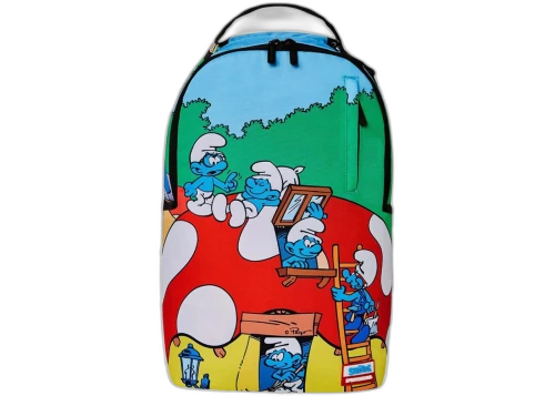 Sprayground x Smurfs Mushroom Village (DLXSR) Backpack Multi