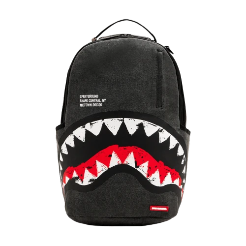 Sprayground Shark Central Denim Backpack Black