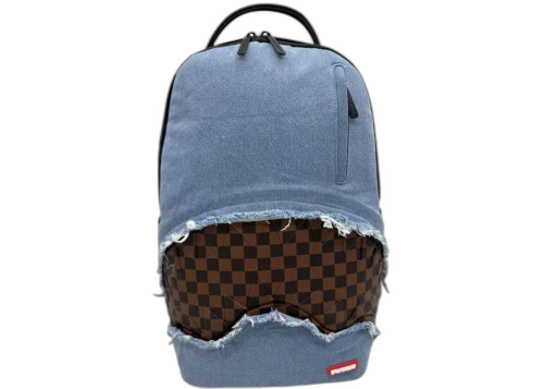 Sprayground Denim Shark Bite DLXSV Backpack Blue
